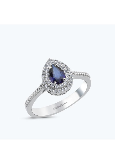 Altınbaş Pırlanta Safir Damla Yüzük Erm1052s-14k
