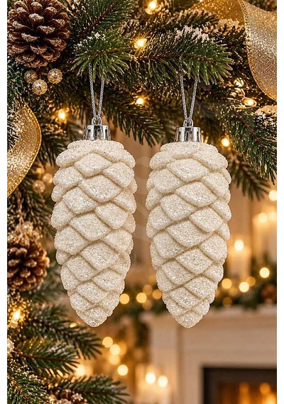 Yılbaşı Ağacı Süsü Kozalak 12 Cm 2li Diğer