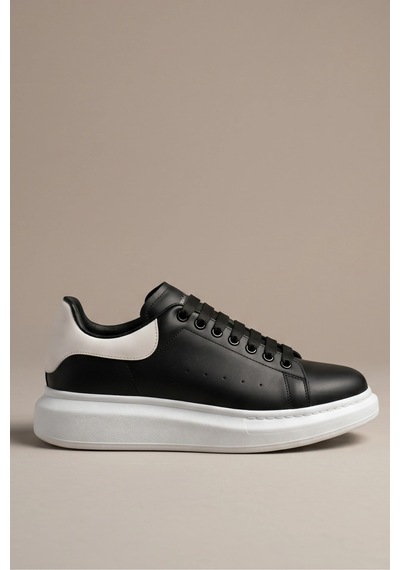 In Step Urban Comfort Serisi: Siyah Deri Erkek Minimalist Sneakers
