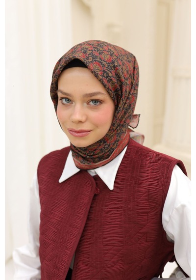 Silk Home Soft Eşarp 73077-25 Siyah, Taş, Olive, Kiremit