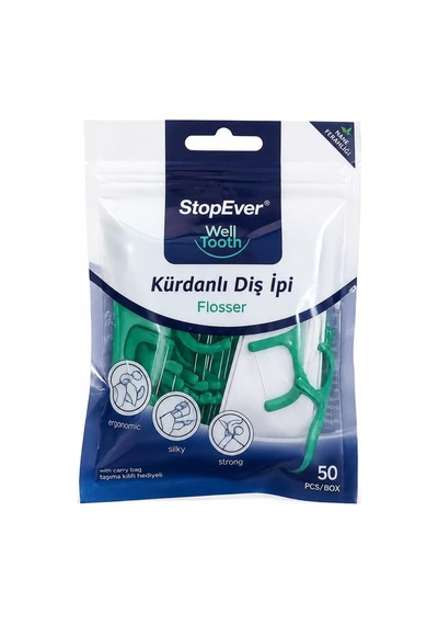 Tr Stopever Well Tooth Kürdanlı Diş İpi Flosser 50'li Paket