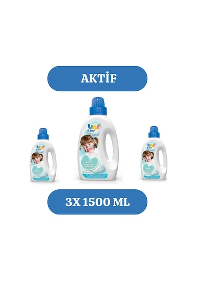 Aktif Bebek Çocuk Sıvı Çamaşır Deterjanı 3x 1500 Ml