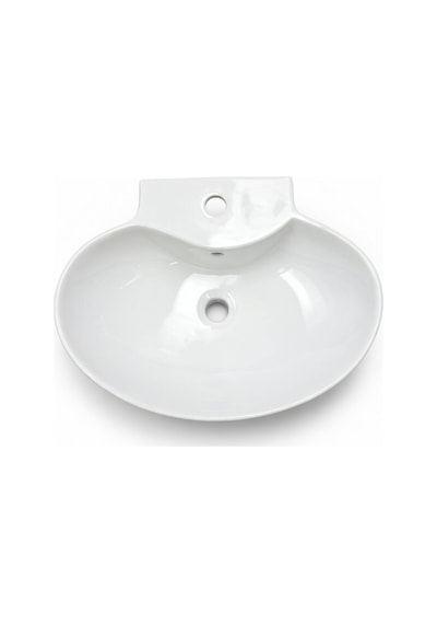 Bien - Harmony Tezgah Üstü Lavabo, Batarya Banklı, Taşma Delikli - Tlynn-802392 Beyaz