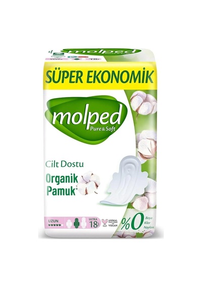 Molped Pure & Soft Süper Ekonomik Hijyenik Ped Uzun 3 x 18'li