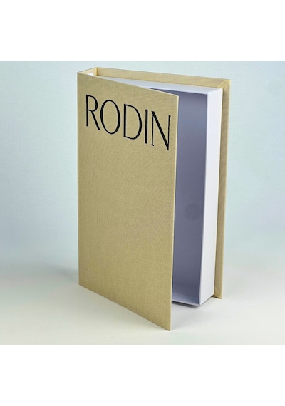Rodın Premium Bez Kaplı Dekoratif Kitap Görünümlü Saklama Kutusu Krem Siyah