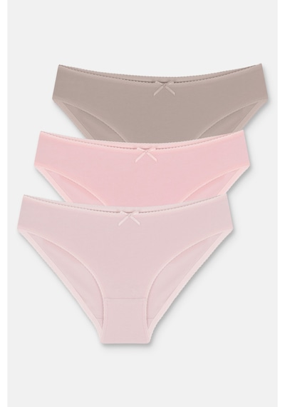 3'lü Pamuklu Normal Bel Slip Külot Turuncu