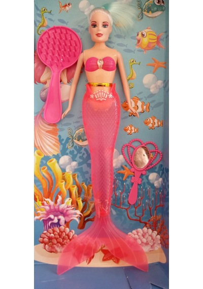 Deniz Kızı Bebek Ayna Ve Tarak Hediyeli - 30 Cm Işıklı