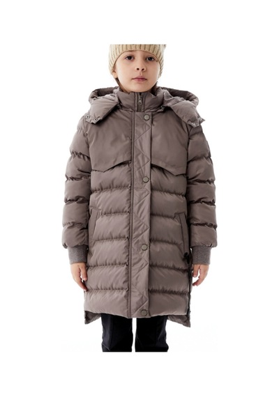 Kız Çocuk Kapüşonlu Kışlık Şişme Mont 51356 Kahve