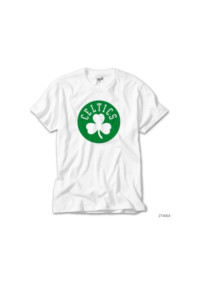 Boston Celtics Yonca Logo Beyaz Tişört Beyaz