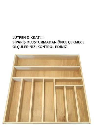 Ahşap Kaşıklık 45x46 Cm. Mutfak Çekmecesi Kaşıklık Ve Servis Gereçleri Düzenleyici
