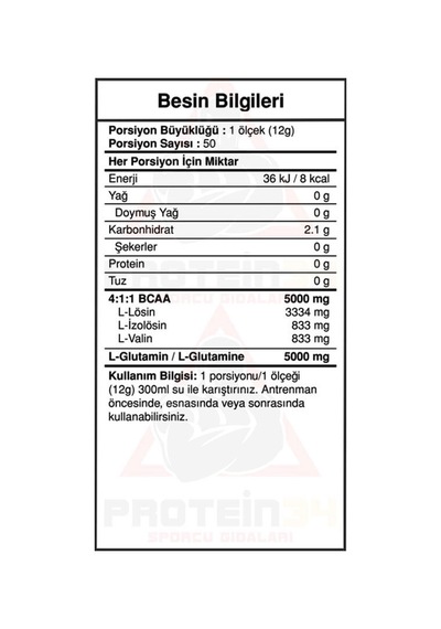 BIGJOY BCAA+GLUTAMİNE 5000 MG 600 GR WATERMELON