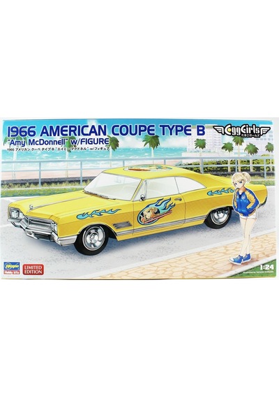 Hasegawa Sp598 52758 1/24 Ölçek, Chevrolet 1966 American Coupe Type B Amy Mcdonnell W/figure Otomobil Plastik Model Kiti
