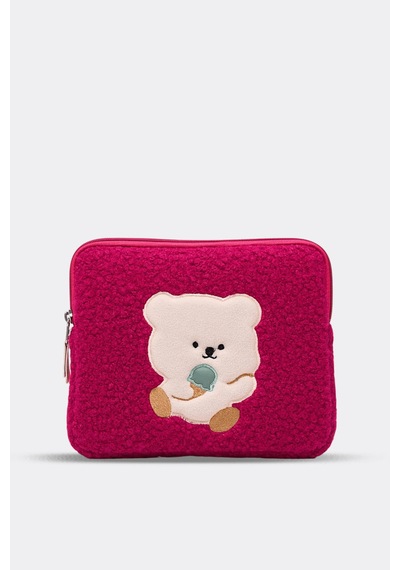 Mussen Teddy Bear Tablet Kılıfı 10 & 11 İnç Uyumlu Fuşya