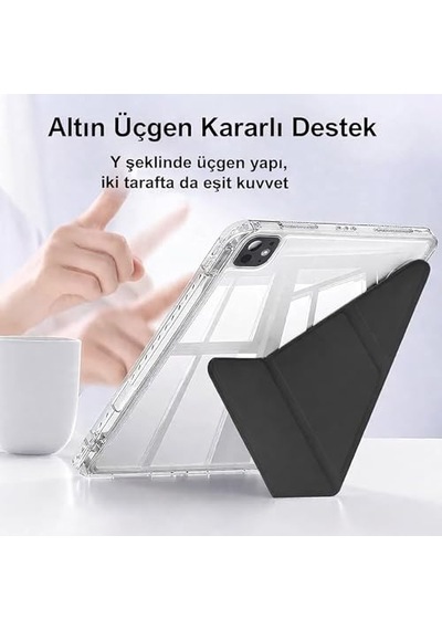 İpad Air 13 İle Uyumlu 13 İnç Kılıf 2024 A2899 Kalem Koyma Bölmeli Ultra Koruma Antişok Yatay Dikey Şekillerde Sta Genel