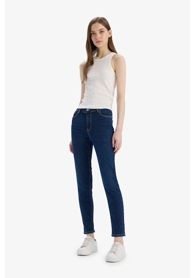 DeFacto Rebeca Skinny Fit Yüksek Bel Düz Paça Uzun Jean Taş Yıkama Pantolon D8178AX25SPNM34