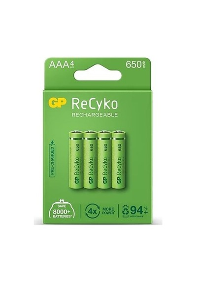 Gp 650 Mah R03 Aaa 4'lü İnce Kalem Pil Şarj Edilebilir Pil