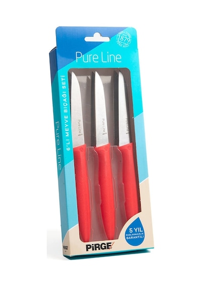 Pirge Pure Line Meyve Bıçağı Seti 9 Cm 6'lı Kırmızı