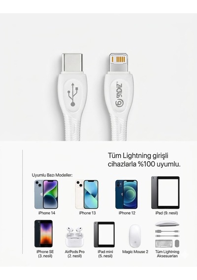 Bydiz İphone Usb-c To Lightning Hızlı Şarj Kablosu Type-c Pd Destekli 14/13/12/11 Pro Max Xs Max Xr X Airpods Pro Uyumlu - Yeni Nesil Akıllı Çip İos Uyumlu