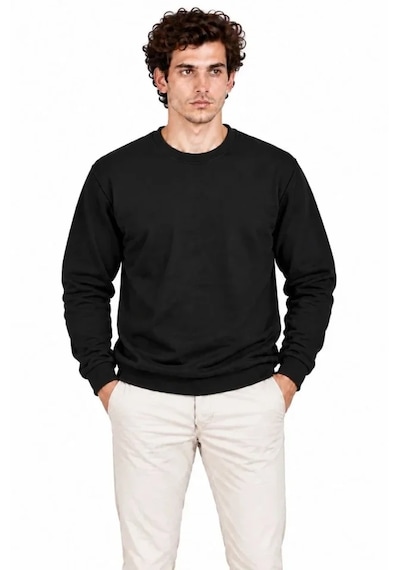 Modi Erkek 3lü Bisiklet Yaka İçi Şardonlu 2 İplik Düz Uzun Kollu Regular Fit Sweatshirt - Siyah - Bordo - Çok Renkli M