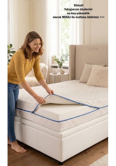Cotton Premium Fermuarlı Yatak Kılıfı 140x190 Koruyucusu %100 Pamuklu Kılıf Kapitone Çift Kişilik Çift Kişilik Beyaz 140 x 190