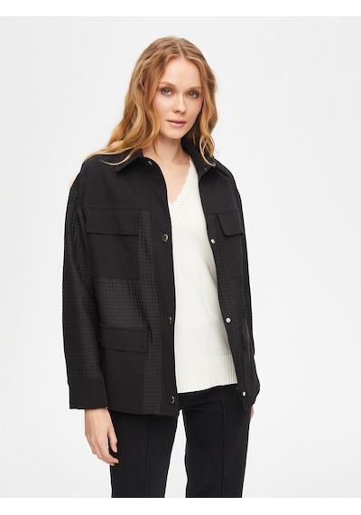 Kendinden Dokulu Track Ceket 69175 U6917510 Siyah