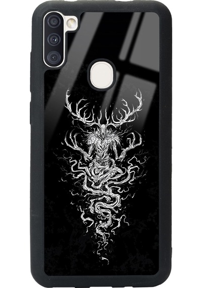 Samsung Uyumlu A11 Witcher 3 Deer Tasarımlı Glossy Telefon Kılıfı Çok Renkli