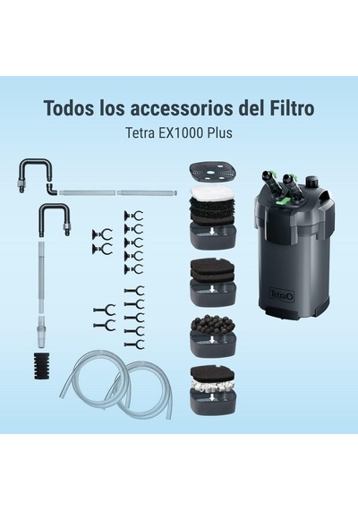 Tetra Akvaryum Dış Filtre Ex 1000 Plus 300 Litreye Kadar Akvaryumlar İçin Güçlü Filtre, Kristal Berraklığın