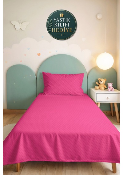 Pembe Kapitone Genç Odası Tek Kişilik Pike Takımı-minimal Fuşya 160x220 Cm Kapitone Yatak Örtüsü Sabahçı Adaçayı Harmonu