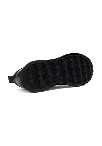 Erkek Lacivert Bağcıklı Baskılı Deri Sneaker
