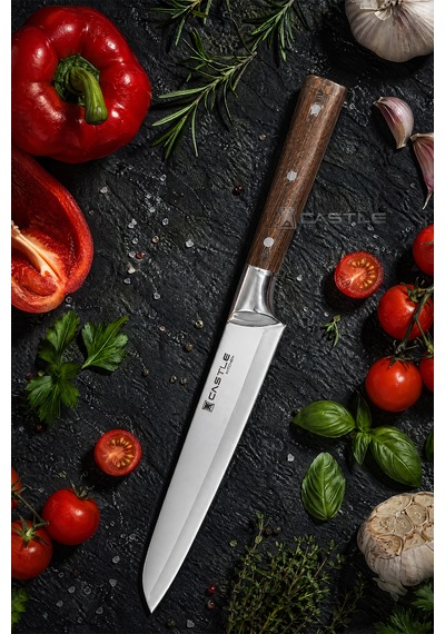 Wood Serisi Ceviz Sap Doğrama Mutfak Şef Bıçağı Et Ekmek Sebze Salata Şef Bıçak Lzg-102x