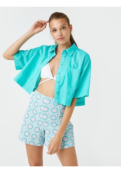 Koton Oversize Crop Gömlek Keten Karışımlı Mınt 2sak60024pw 2SAK60024PWMNT Mint Yeşili Koton Oversize Crop Gömlek Keten Karışımlı Mınt 2sak60024pw 2SAK60024PWMNT Mint Yeşili