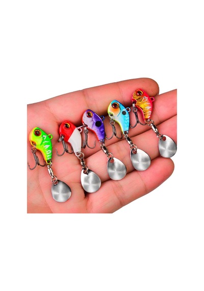 Valkyrie 5 Adet Lrf Kaşık Kuyruklu Titreşimli Wobbler Balık Olta Yem Seti - 14gr 6cm - Spin Ve Baitcasting İçin Uygun - 5pcs