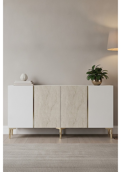 Ka1524btg Poli Konsol Ve Tv Sehpası Beyaz-traverten-gold 150cm Beyaz - Traverten - Gold Ka1524btg Poli Konsol Ve Tv Sehpası Beyaz-traverten-gold 150cm Beyaz - Traverten - Gold