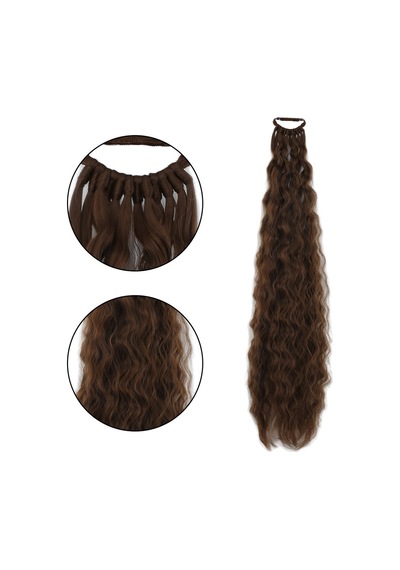 Lastik Tokalı At Kuyruğu Kabarık Afro Dalgalı / Kumral - Ezjı-718170 Çok Renkli