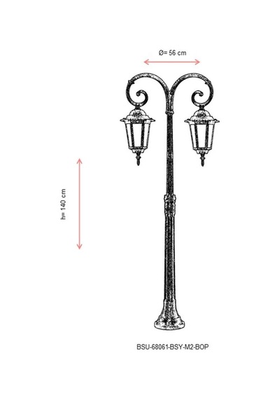 Avonnı Bsu-68061-bsy-m2-bop Kahverengi Elektrostatik Toz Boyalı Dış Mekan Aydınlatma, E27, Aluminyum, Cam, 56cm Sku: Smgstk1f0f8a2576 .
