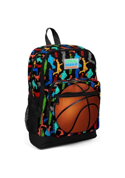 Coral High Siyah Basketbol Baskılı İlkokul ve Günlük Sırt Çantası