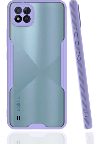 Gld-spt- Newface Realme C11 2021 Kılıf Platin Silikon - Lila