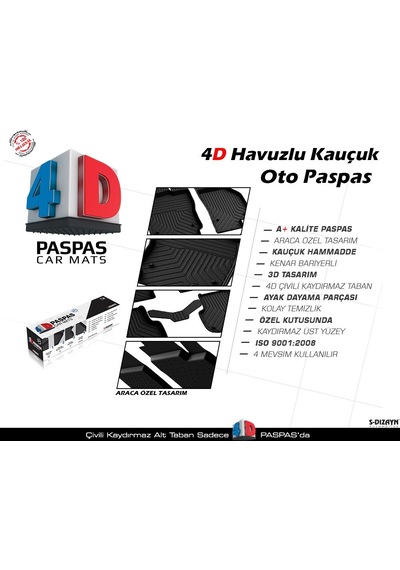 Toyota Corolla 4d Havuzlu Paspas 2019-2023