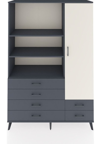 Hyperion Dolap 7 Raflı 6 Çekmeceli Tek Kapaklı 132x44x195 Antrasit-aytaşı/antrasit Aytası/antrasıt Hyperion Dolap 7 Raflı 6 Çekmeceli Tek Kapaklı 132x44x195 Antrasit-aytaşı/antrasit Aytası/antrasıt