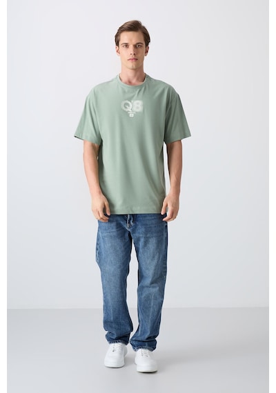 Tommy Life Açık Yeşil Pamuklu Kalın Yumuşak Dokulu Oversize Fit Baskılı Erkek T-shirt - 88333 CAMEL Tommy Life Açık Yeşil Pamuklu Kalın Yumuşak Dokulu Oversize Fit Baskılı Erkek T-shirt - 88333 CAMEL