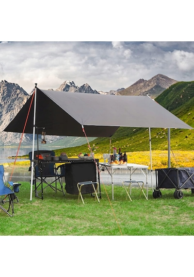 Funky Chaırs 2 Adet Ayarlanabilir Teleskopik Alüminyum Tarp Tente Çadır Direği 230 Cm Gri