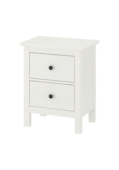 Komodin-şifonyer Hemnes Meridyendukkan Beyaz Vernik, 54x66 Cm 2 Çekmeceli