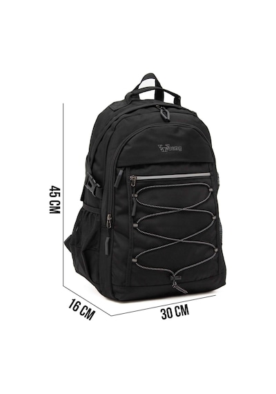 Kaff Young 51537 Black Siyah Unisex Çok Cepli Suya Dayanıklı Sırt Çantası