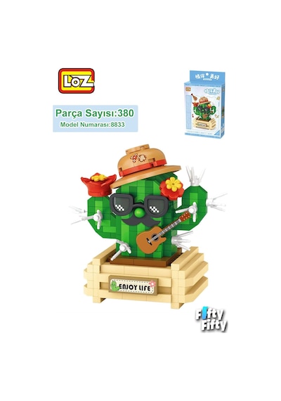 Loz Micro Block Serisi Sevimli Kaktüs 380 Parça Oyuncak Yapım Seti Fflz-8833