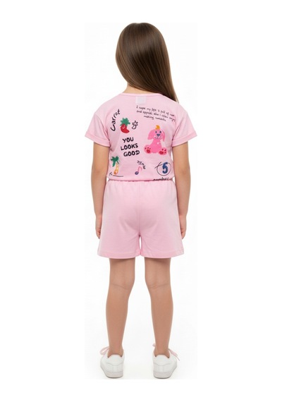 Toontoy Kids Toontoy Kız Çocuk 2'li Şortlu Takım Bisiklet Yaka Düşük Omuz Kısa Kollu Baskılı Tişört - Beli Lastikli Bağlamalı Cepli Şort 25016 Pembe Toontoy Kids Toontoy Kız Çocuk 2'li Şortlu Takım Bisiklet Yaka Düşük Omuz Kısa Kollu Baskılı Tişört - Beli Lastikli Bağlamalı Cepli Şort 25016 Pembe