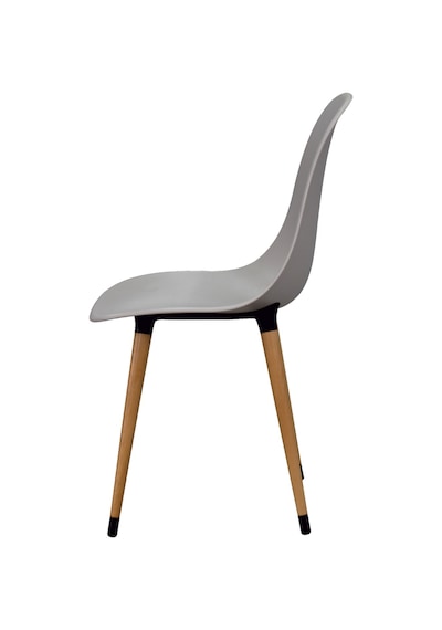 Vilinze Eames Naturel Ahşap Ayak Plastik Gri Sandalye Eames-beyaz Gri - Naturel