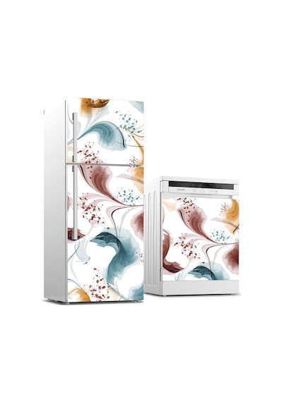 Buzdolabı Ve Bulaşık Makinası Beyaz Eşya Sticker Kaplama Soyut Suluboya
