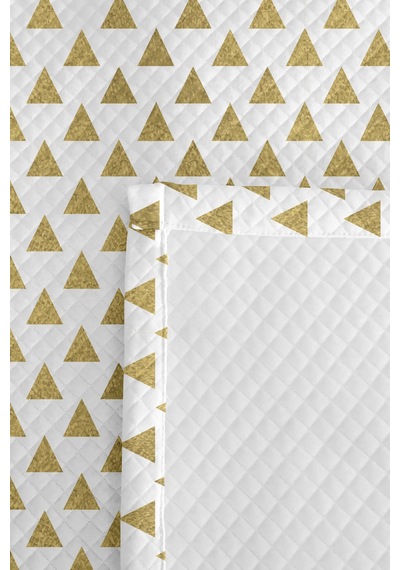 Geometrik Sarı Genç Odası Tek Kişilik Pike Takımı - Modern Beyaz 160x220 Cm Kapitone Yatak Örtüsü Eski Şafak Anısı
