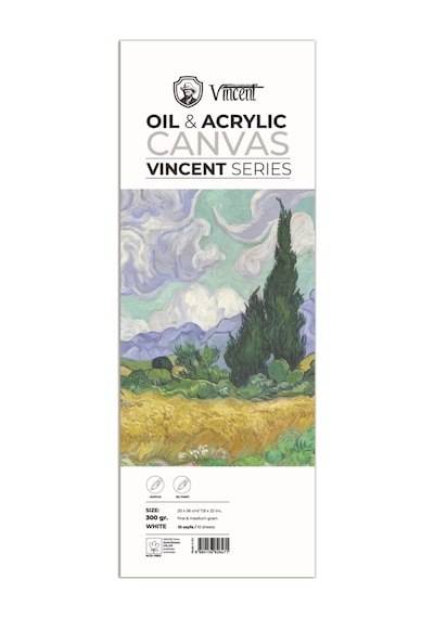 Vıncent Oıl Acrylıc Canvas Whıte 300gr 20cmx56cm 10 Sayfa Yağlı Ve Akrilik Boya Defteri