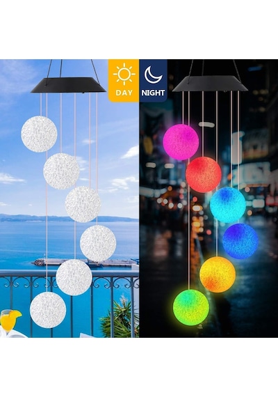 Coverzone Solar Garden Lights Hanging Eva Ball Güneş Enerjili Asılabilir Bahçe Aydınlatma Ip44 Dış Mekan Dekorati Çok Renkli
